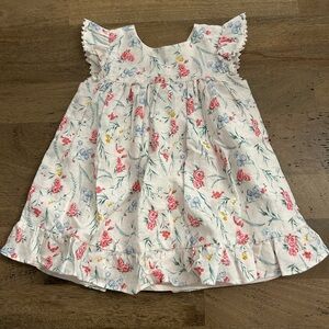 Janie and Jack Floral Ruffle Sleeve Dress Size 12-18M